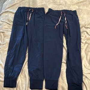 2 pairs of Vince Camuto navy scrub joggers tall